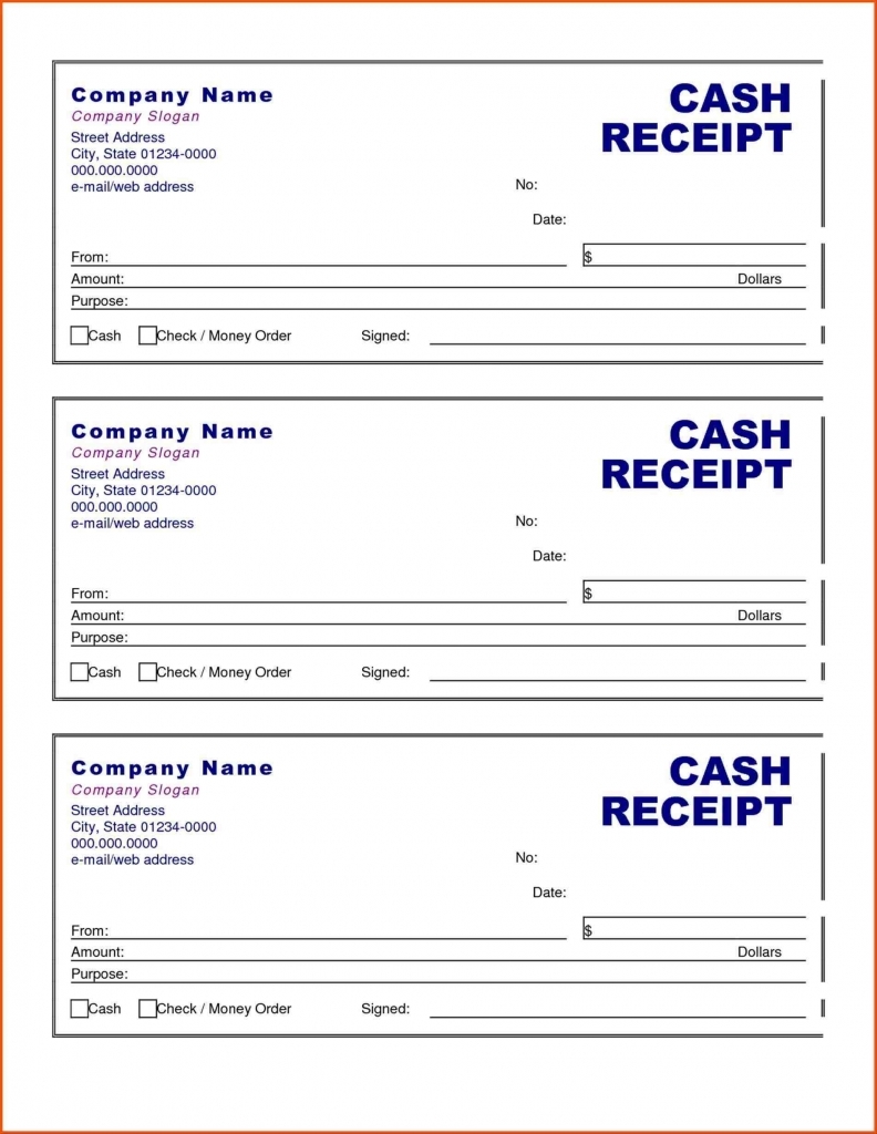 Cash Receipt Template Doc | Template Business Format