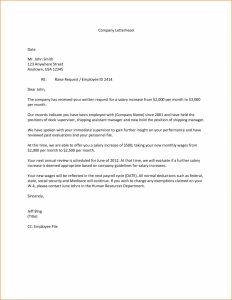 007 Increment Letter Sample Salary Paper Format Pics Template