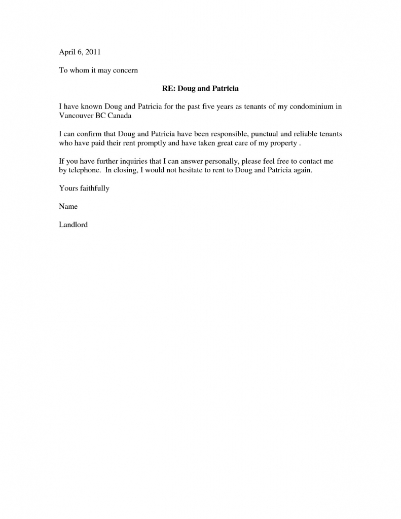 023 Template Ideas Landlord Reference Letter Rental From Friend