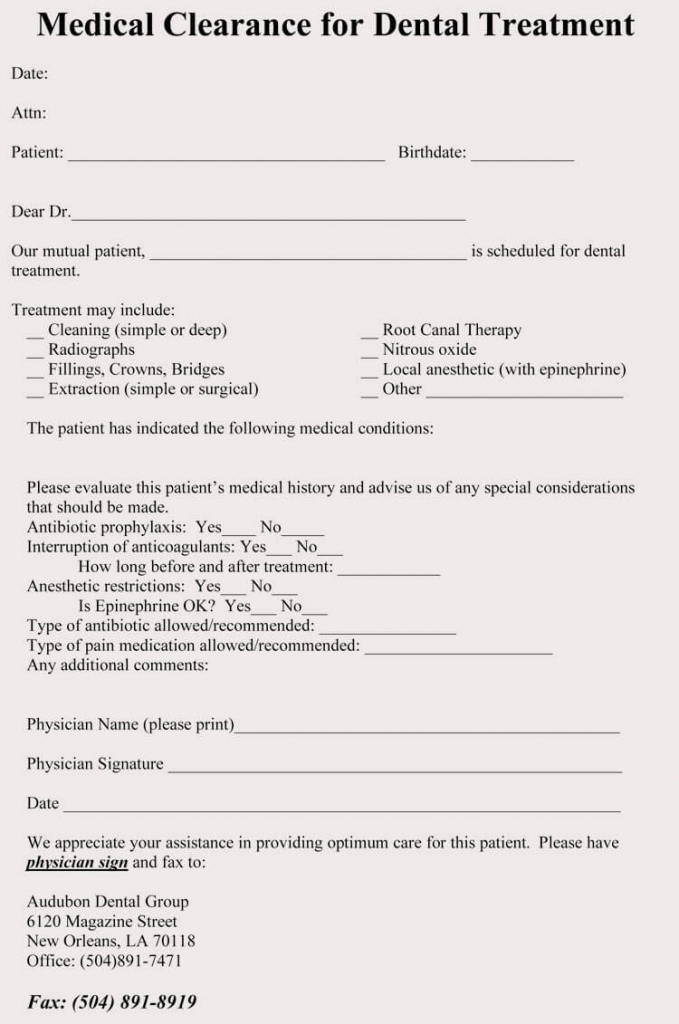 15+ Sample Medical Clearance Forms (Dental, Surgery, Exercise, Work)