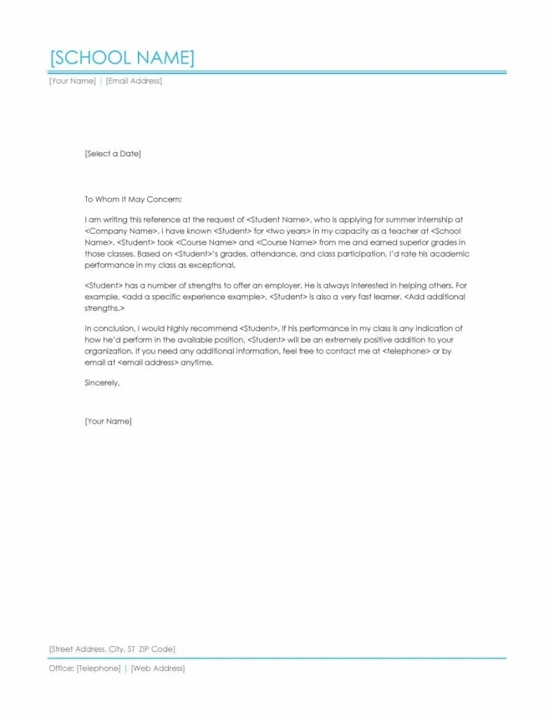 Sample Letters For Internship Template Business Format