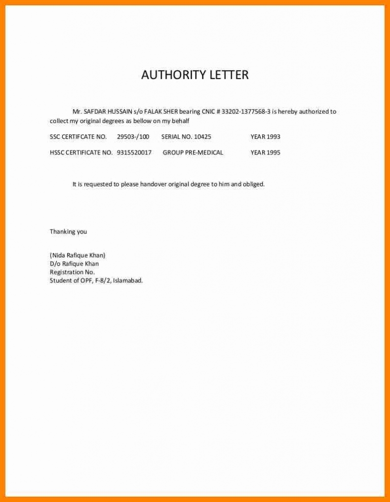 Poa Authorization Letter
