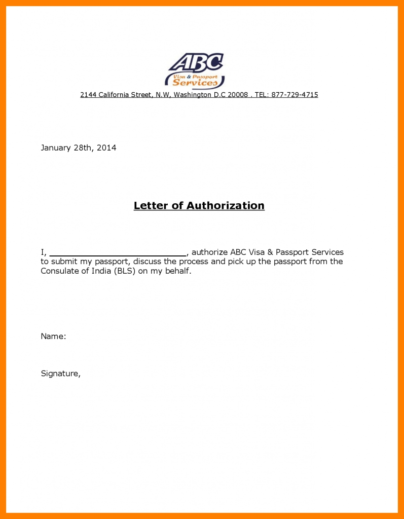Simple Authorization Letter Sample | Template Business Format