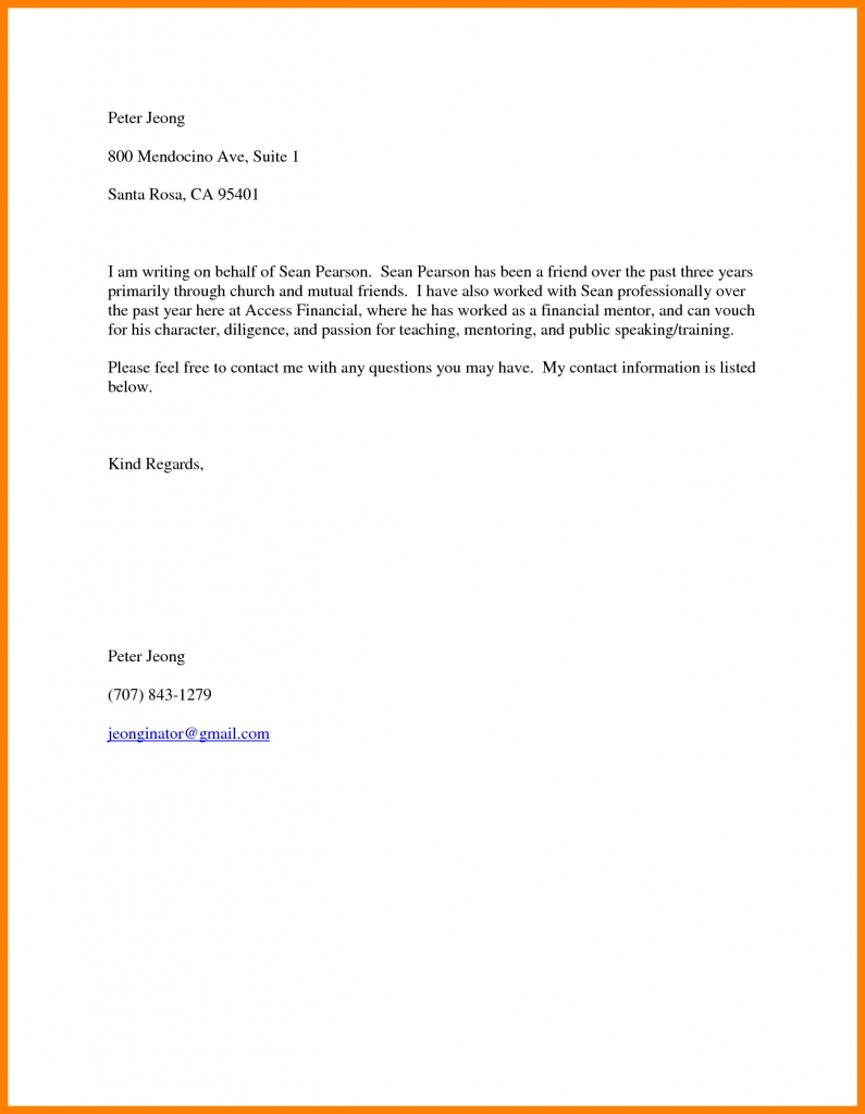 Good Moral Character Letter For Immigration Template Business Format