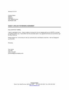 Apology Letters Simple Missed Appointment Letter Template Sample