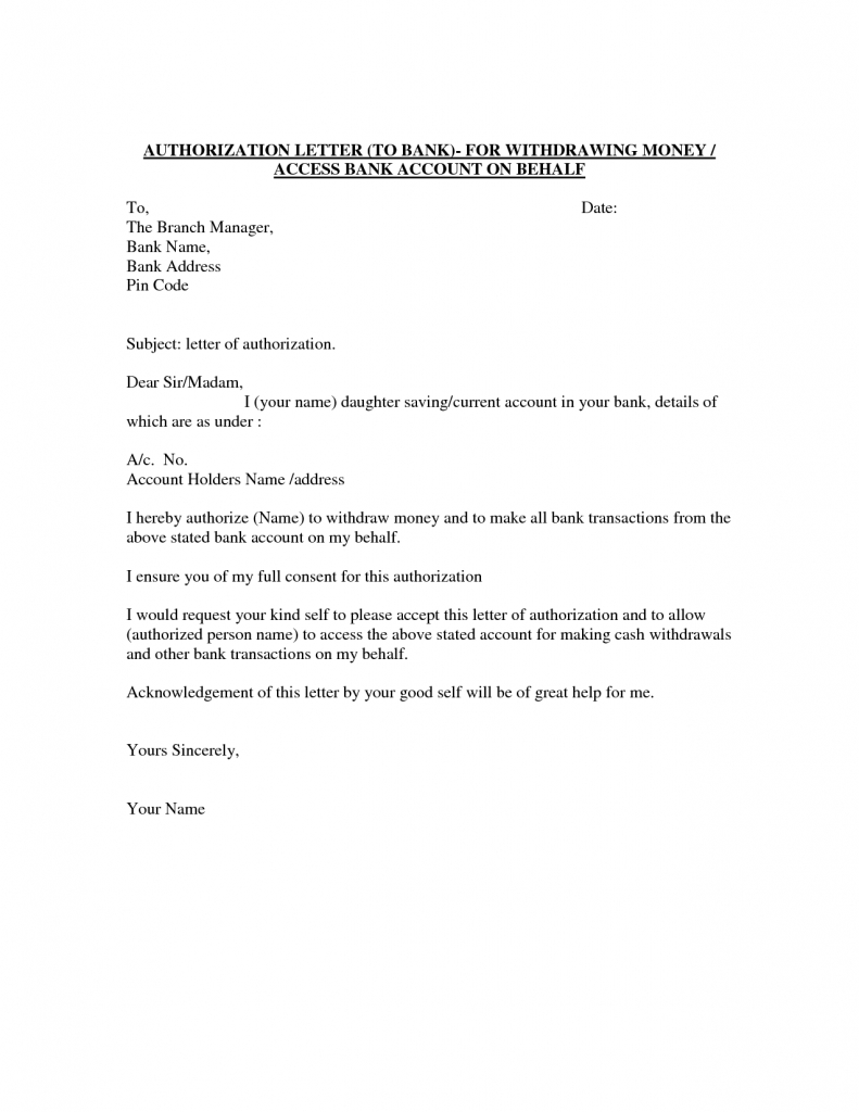 Authority Letter Format Authorize Person Best Template Sample