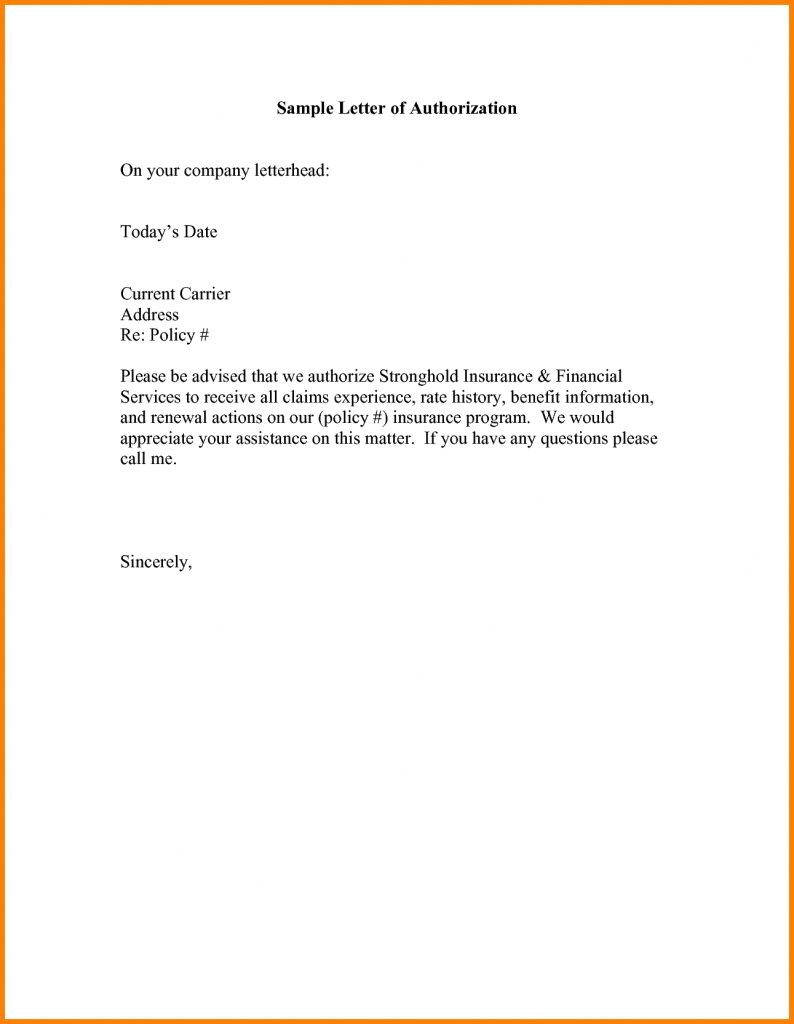 Example Of Authorization Letter | Template Business Format