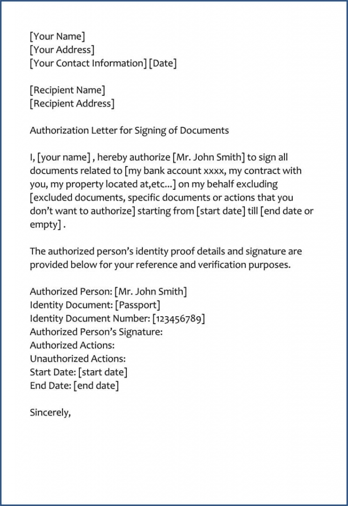 Authorized Signatory Letter | Template Business Format