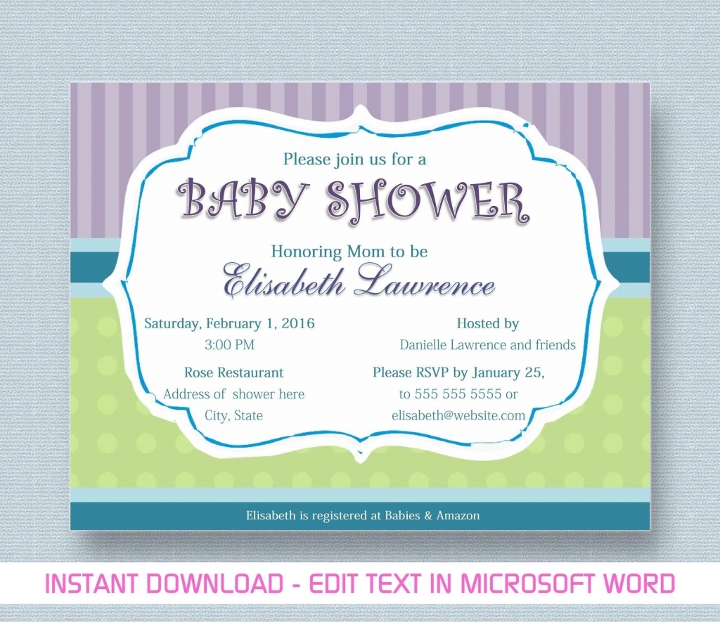 Free Baby Shower Templates For Microsoft Word
