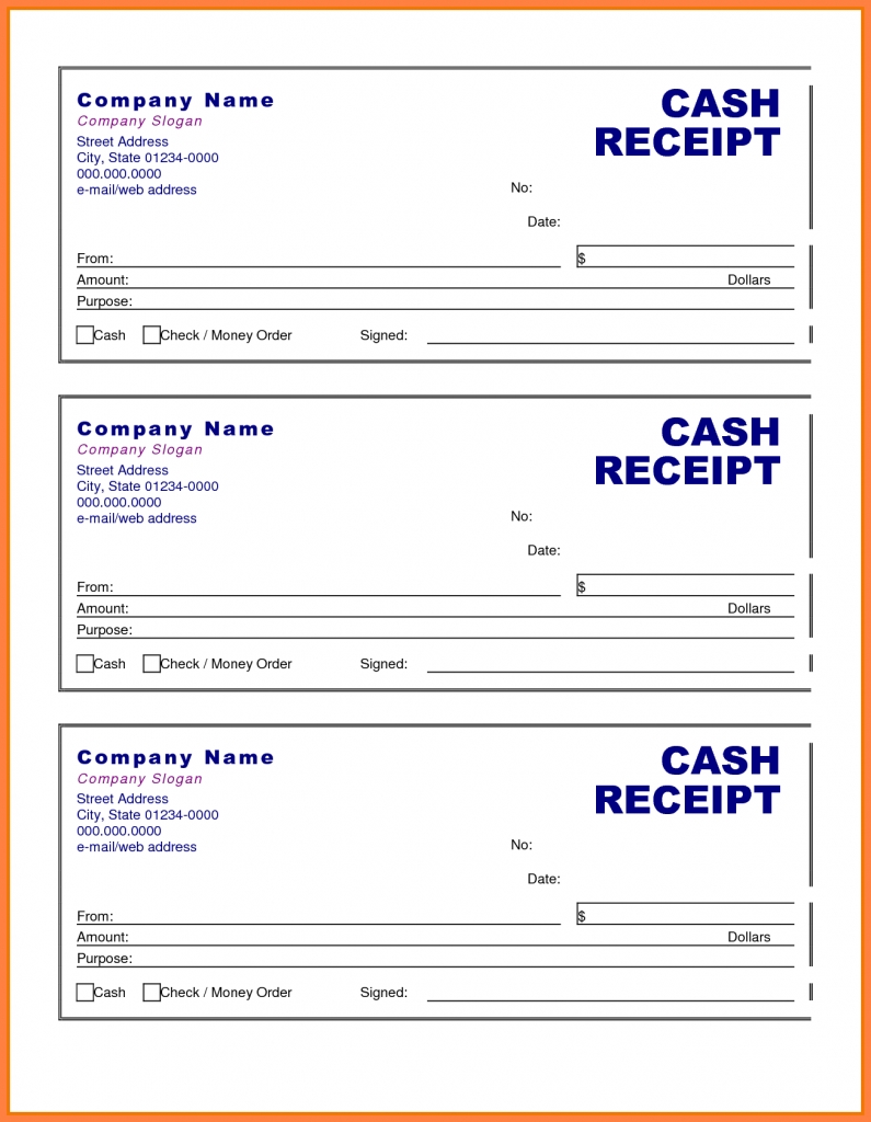 Cash Receipt Sample Template Business Format