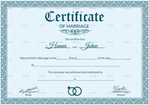 Certificate Templates: Free Editable Marriage Certificate Template