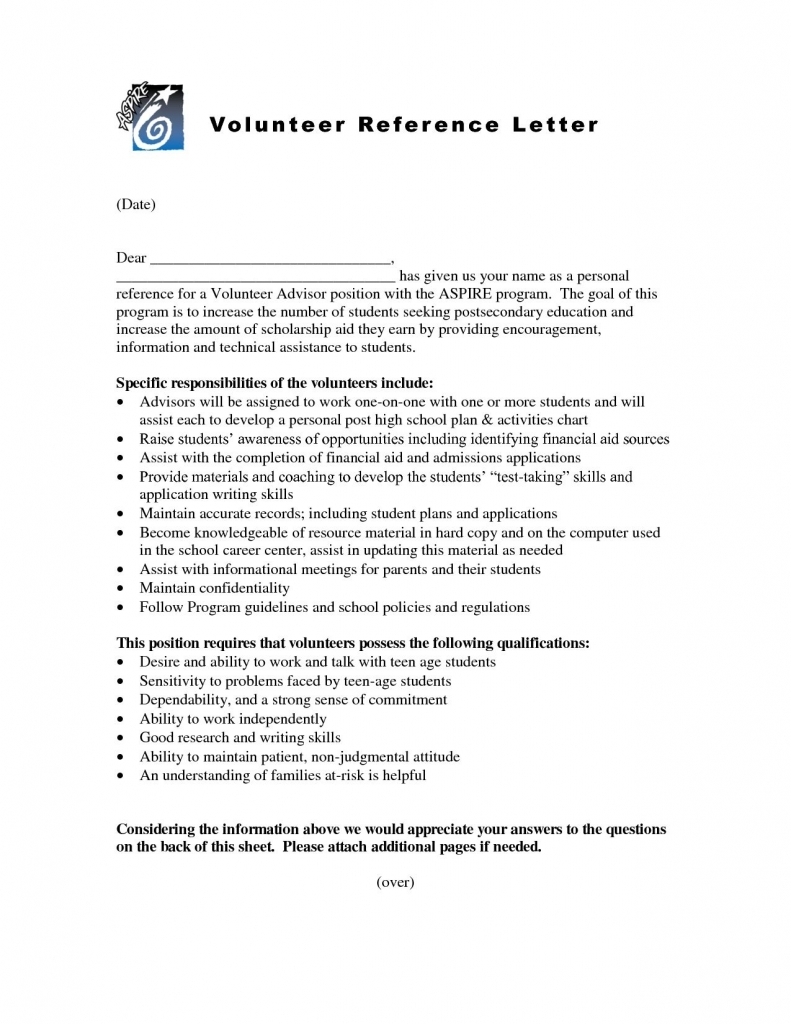 Collection Of Solutions Sample Re Mendation Letter For Volunteer For