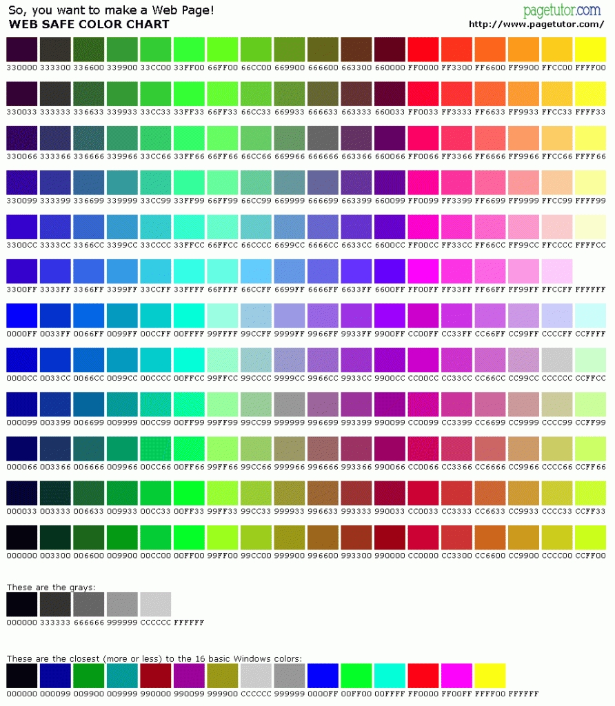 Html Color Code Chart | Template Business Format