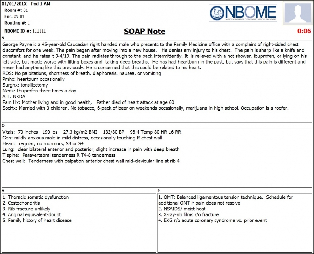 Completed Esoap Note Sample — Nbome