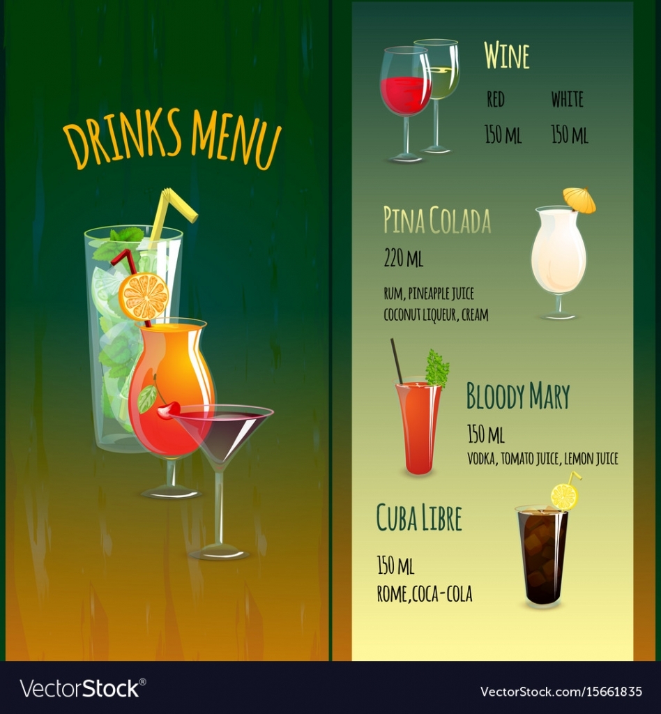 Drink Menu Template Template Business Format