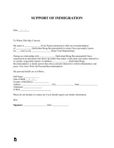 Free Character Reference Letter For Immigration Template - Examples