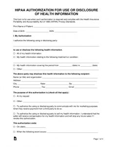 Free Medical Records Release Authorization Form | Hipaa - Pdf | Word
