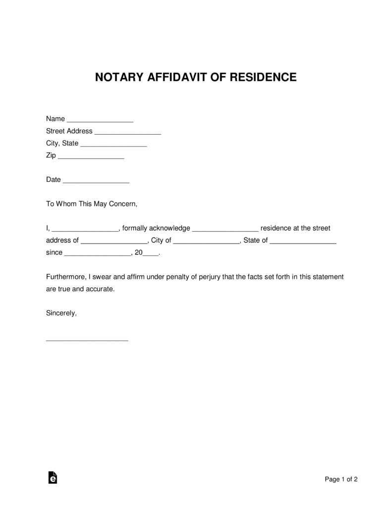 Notary Template For Letter