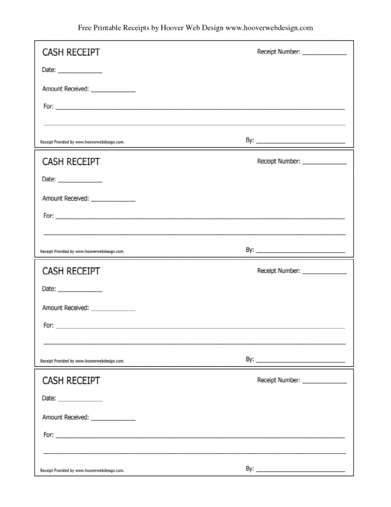Cash Receipt Template Full Page
