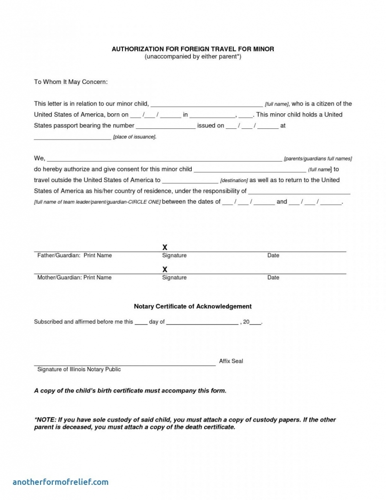 Notarized Letter Template For Child Travel - Mara.yasamayolver