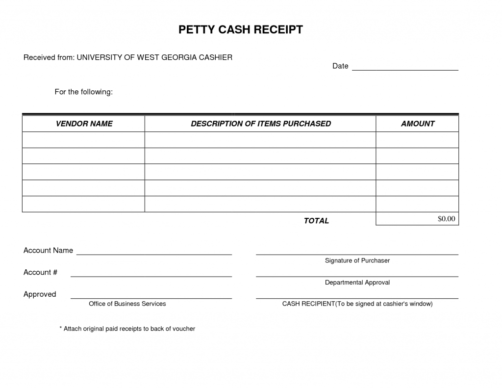 Cash Receipt Form Template