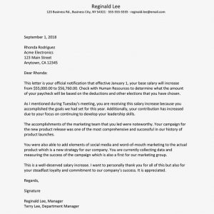 Salary Increase Letter Template For Employees