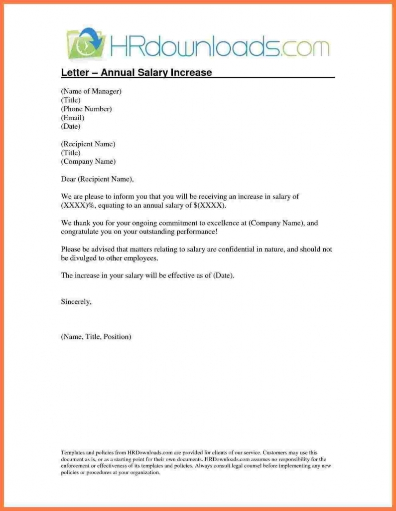 Salary Increment Letter Formatemployer Copy 5 Template Letter
