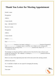 Thank-You-Letter-For-Meeting-Appointment | Best Letter Template