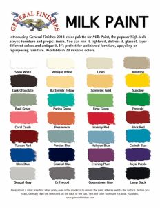 The New General Finishes Milk Paint Color Chart. | Fabulous Finishes