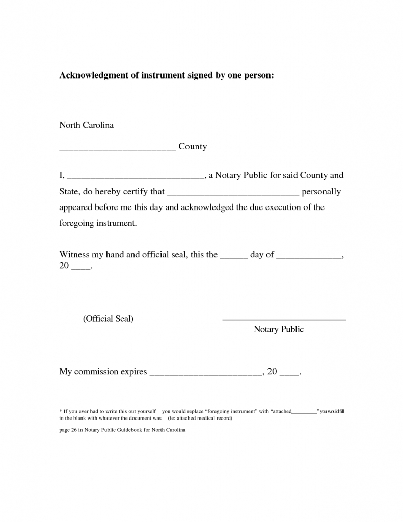 Notary Template For Letter