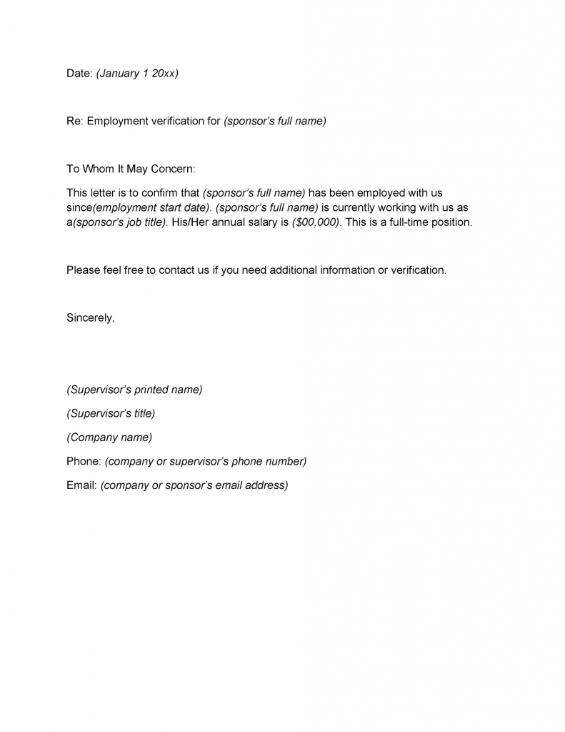 Employment Verification Letter | Template Business Format