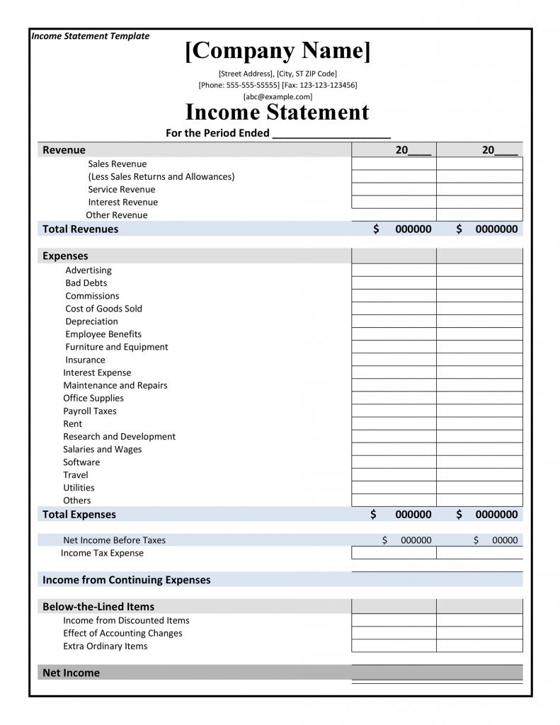 How To Prepare An Income Statement Free Templates