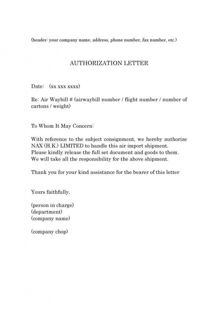 Authorization Letter Collect Documents