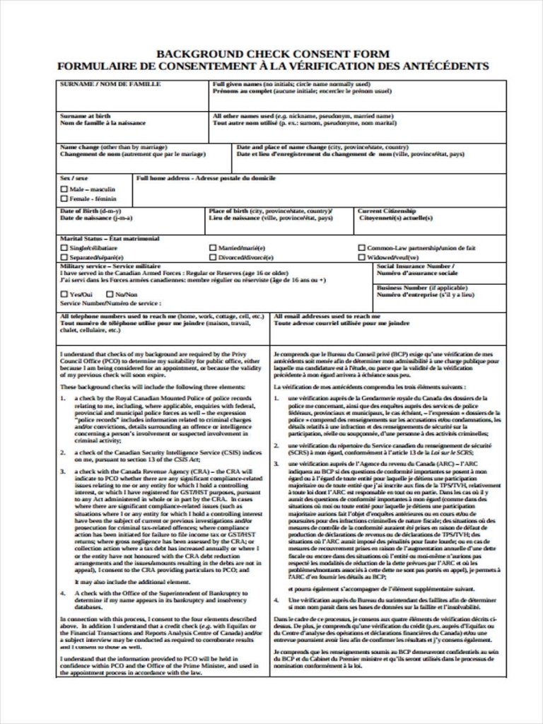 Background Check Consent Form Pdf