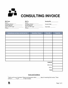 Free Consulting Invoice Template - Word | Pdf | Eforms