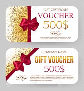 Gift Voucher Template. Golden Design For Gift Certificate Coupon