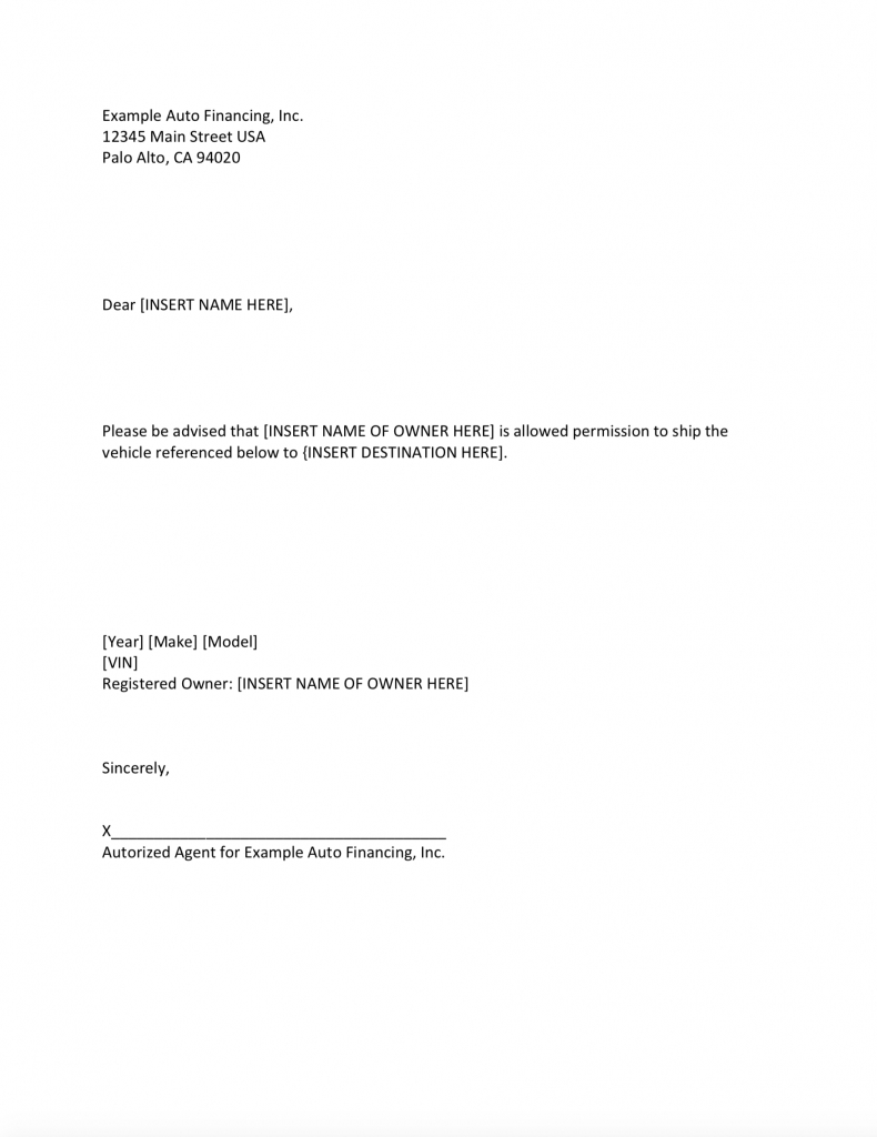 Authorization Letter Drive Vehicle | Template Business Format
