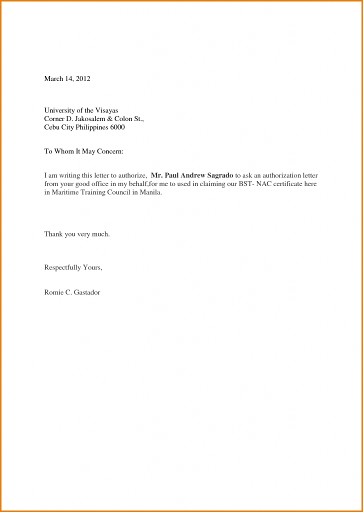 How To Write Authorization Letter | Template Business Format